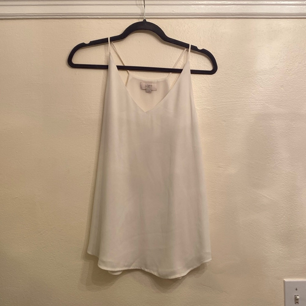 Loft Outlet White Tank Top Size S